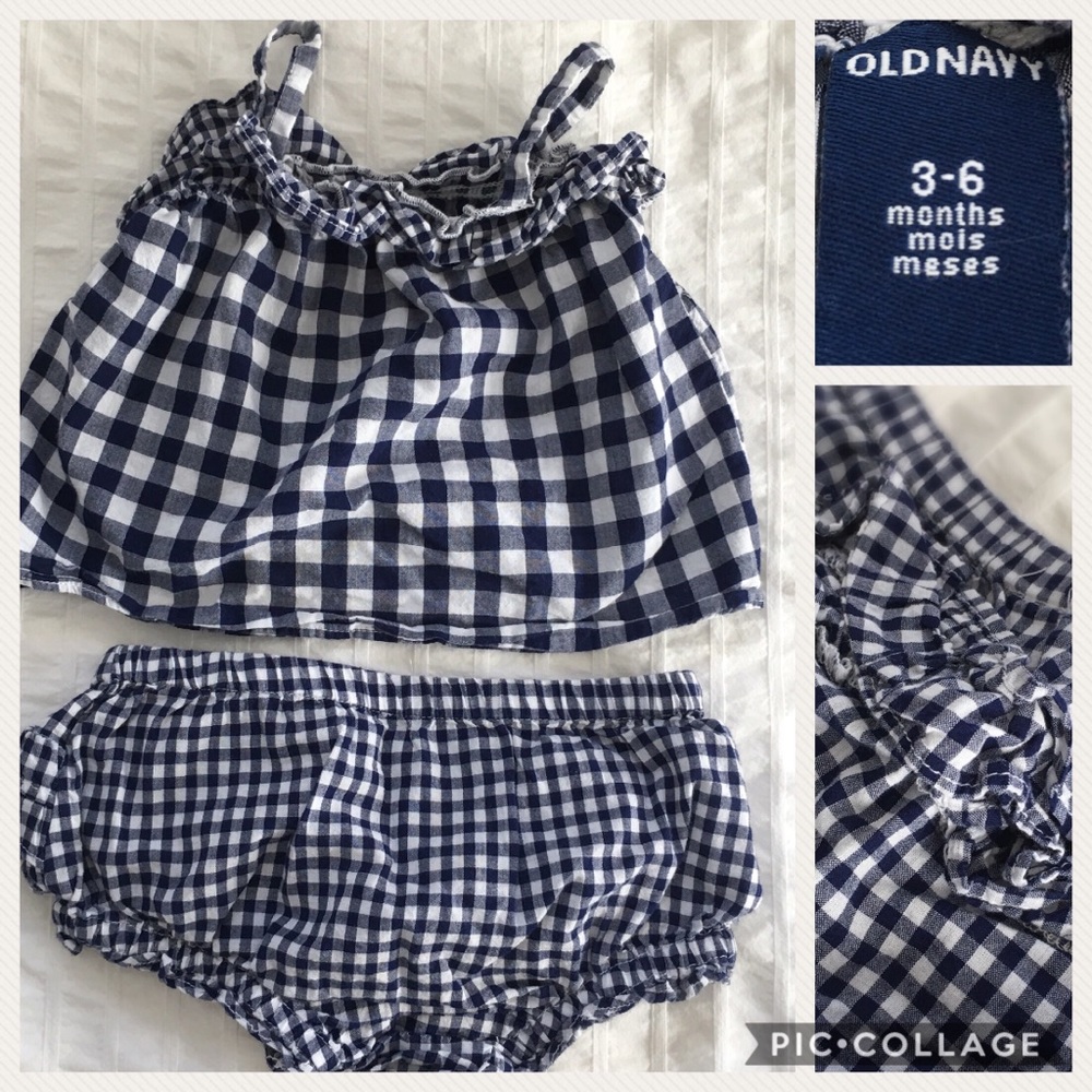 EUC Two-Piece Gingham Tank/Short Set by Old Navy